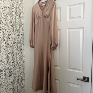 AW.BRIDAL Satin Dress (Blush/Taupe Maxi)